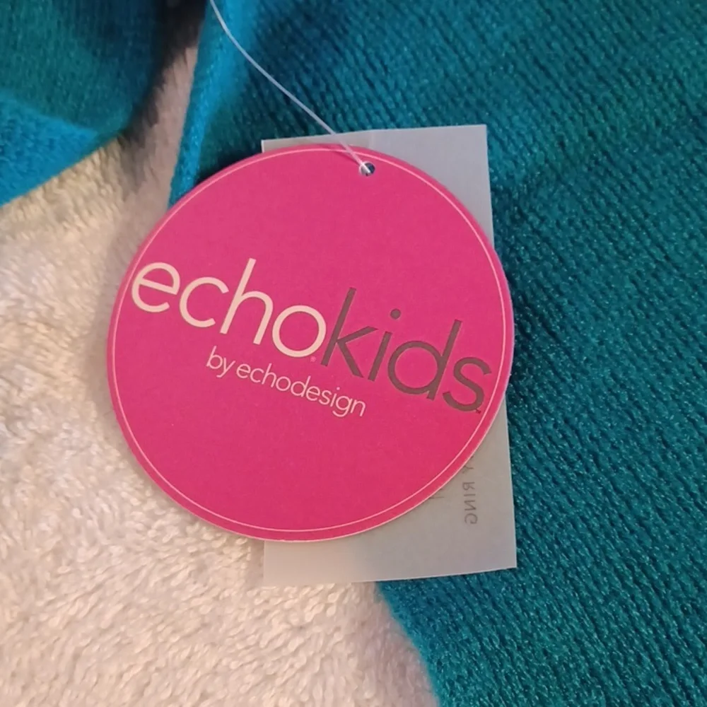 Echo kids scarve infinity ring teal color new with tags